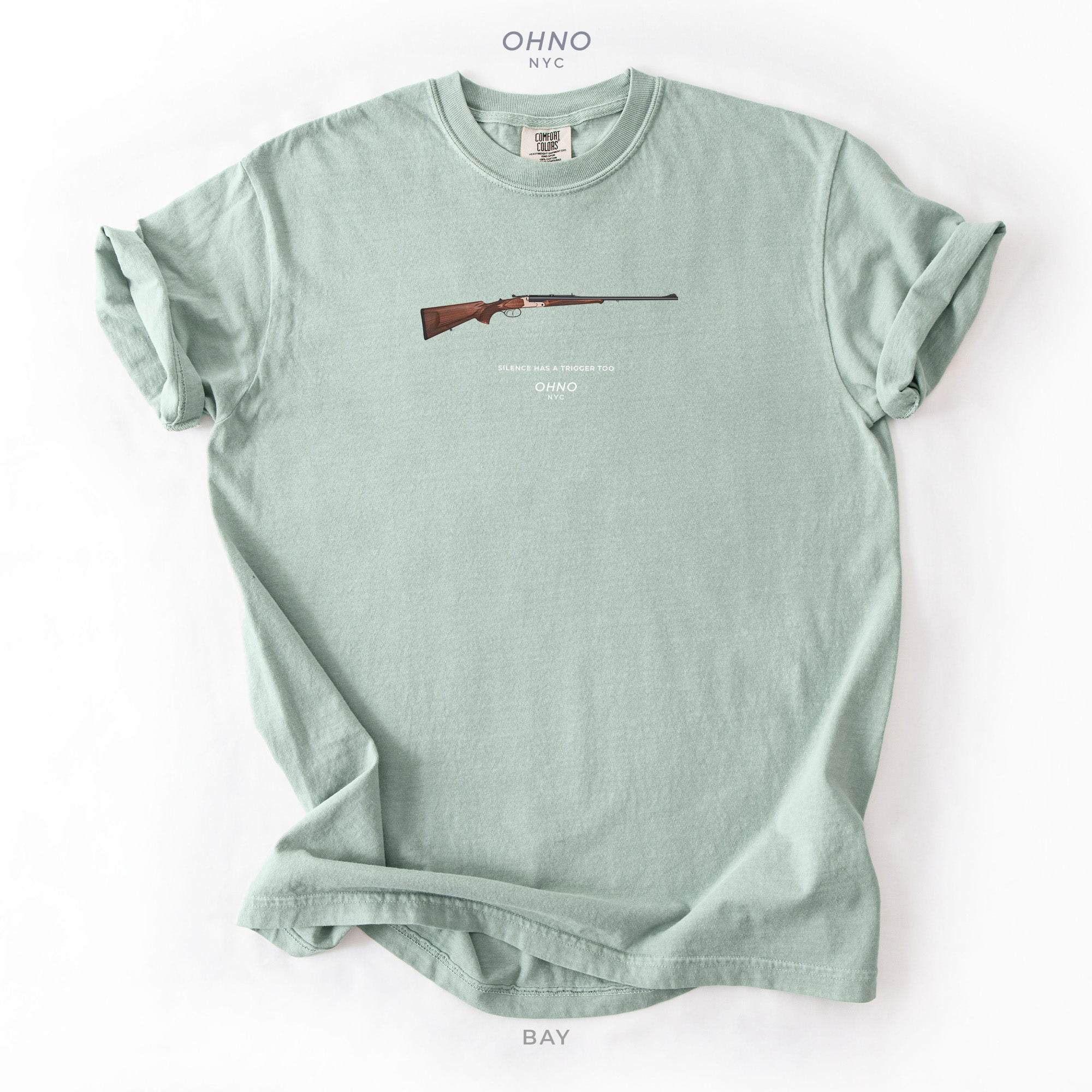 Silence Has a Trigger T-Shirt with a Hunting Rifle