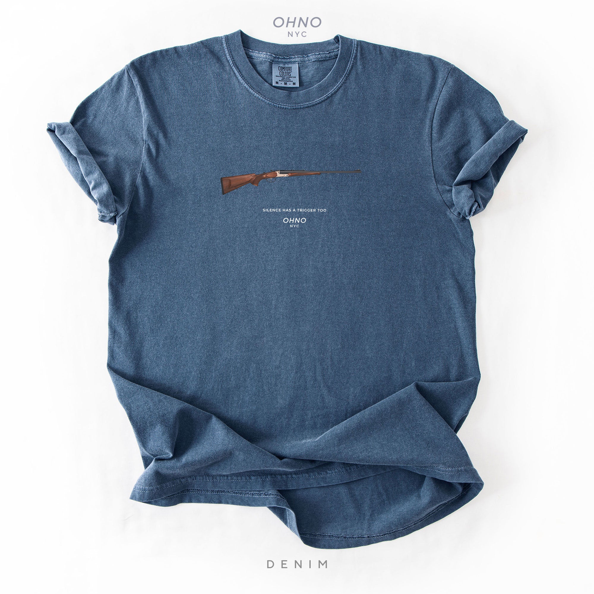 Silence Has a Trigger T-Shirt with a Hunting Rifle