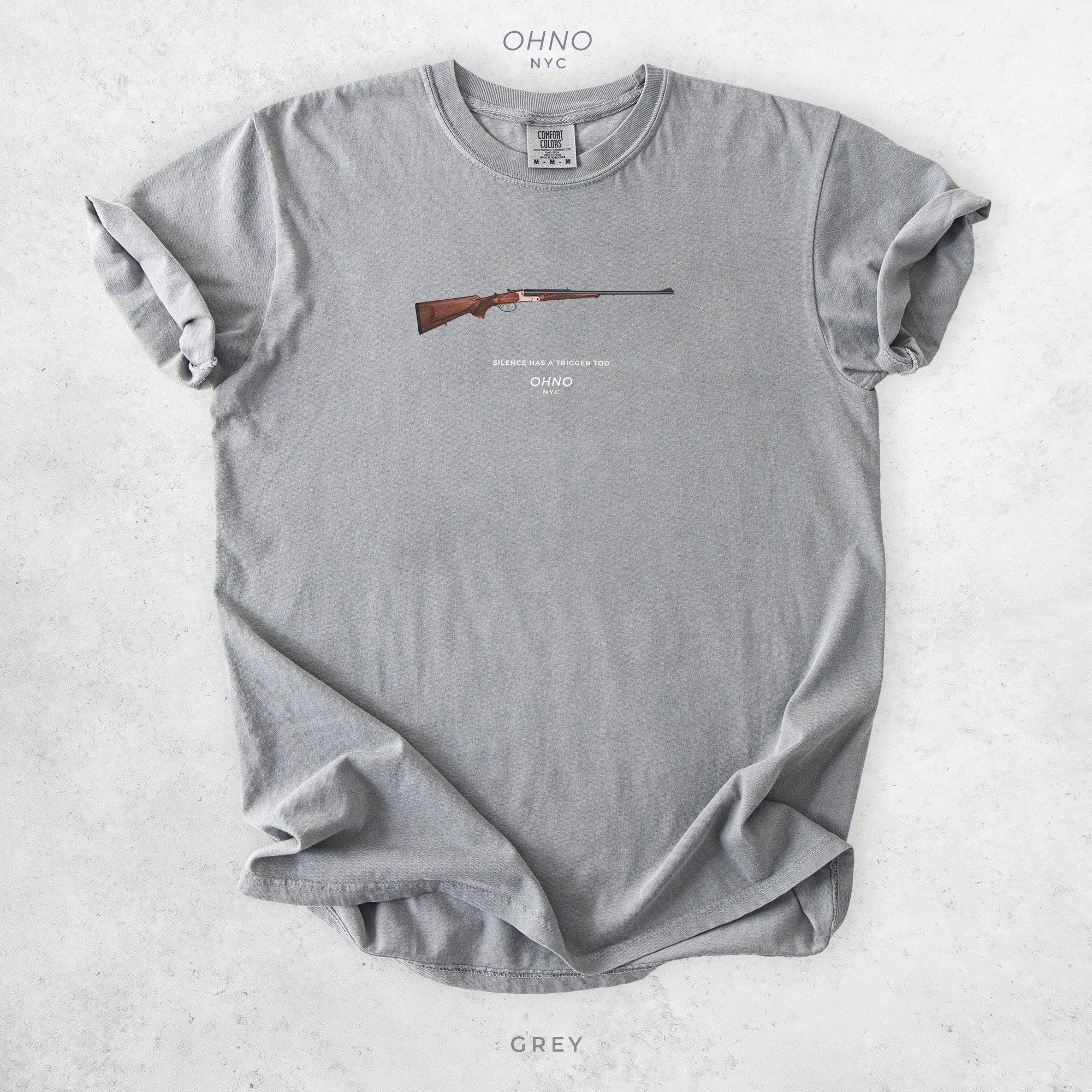 Silence Has a Trigger T-Shirt with a Hunting Rifle