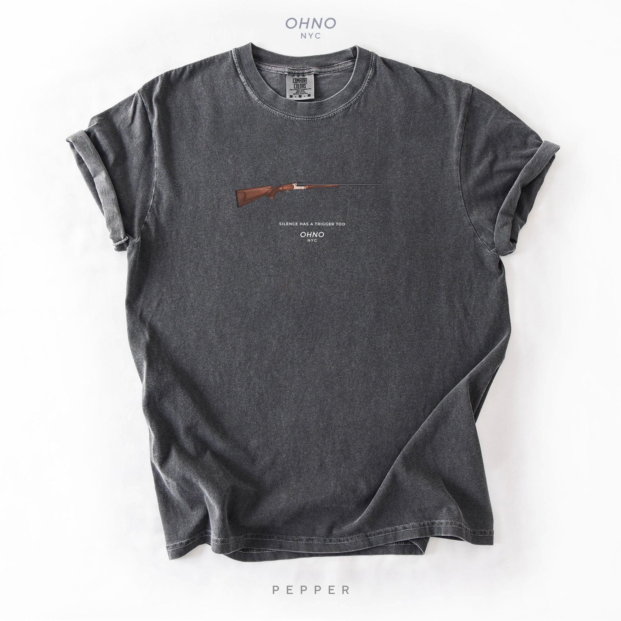 Silence Has a Trigger T-Shirt with a Hunting Rifle