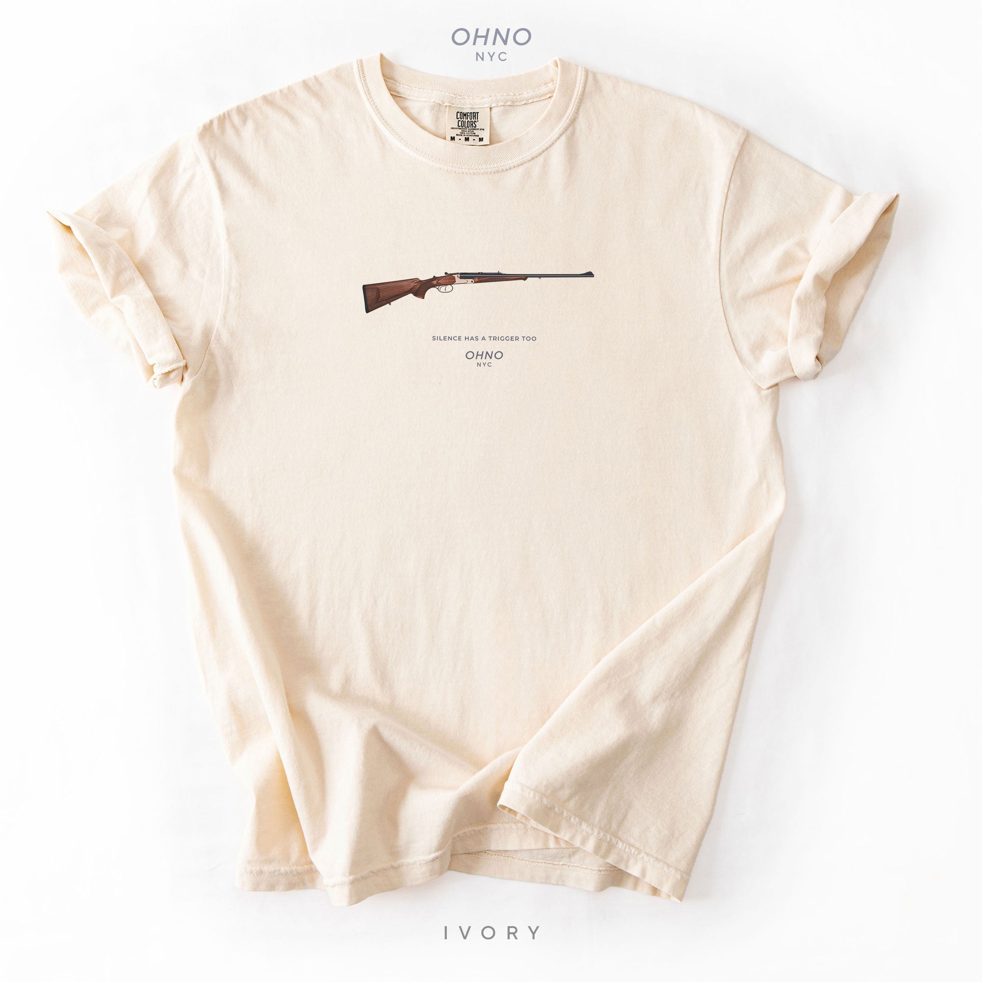 Silence Has a Trigger T-Shirt with a Hunting Rifle