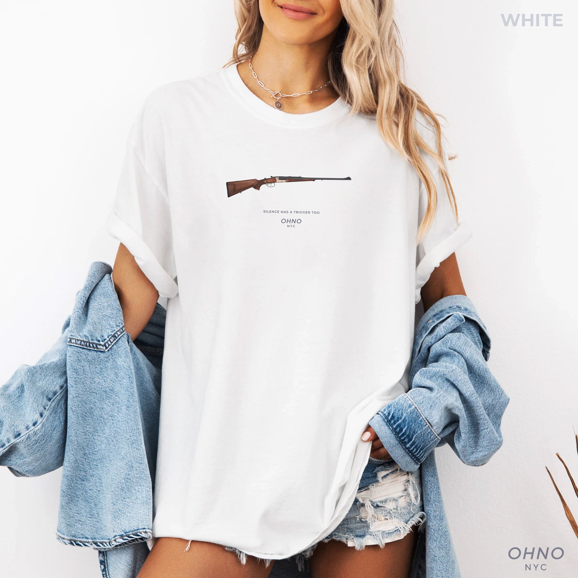 Silence Has a Trigger T-Shirt with a Hunting Rifle