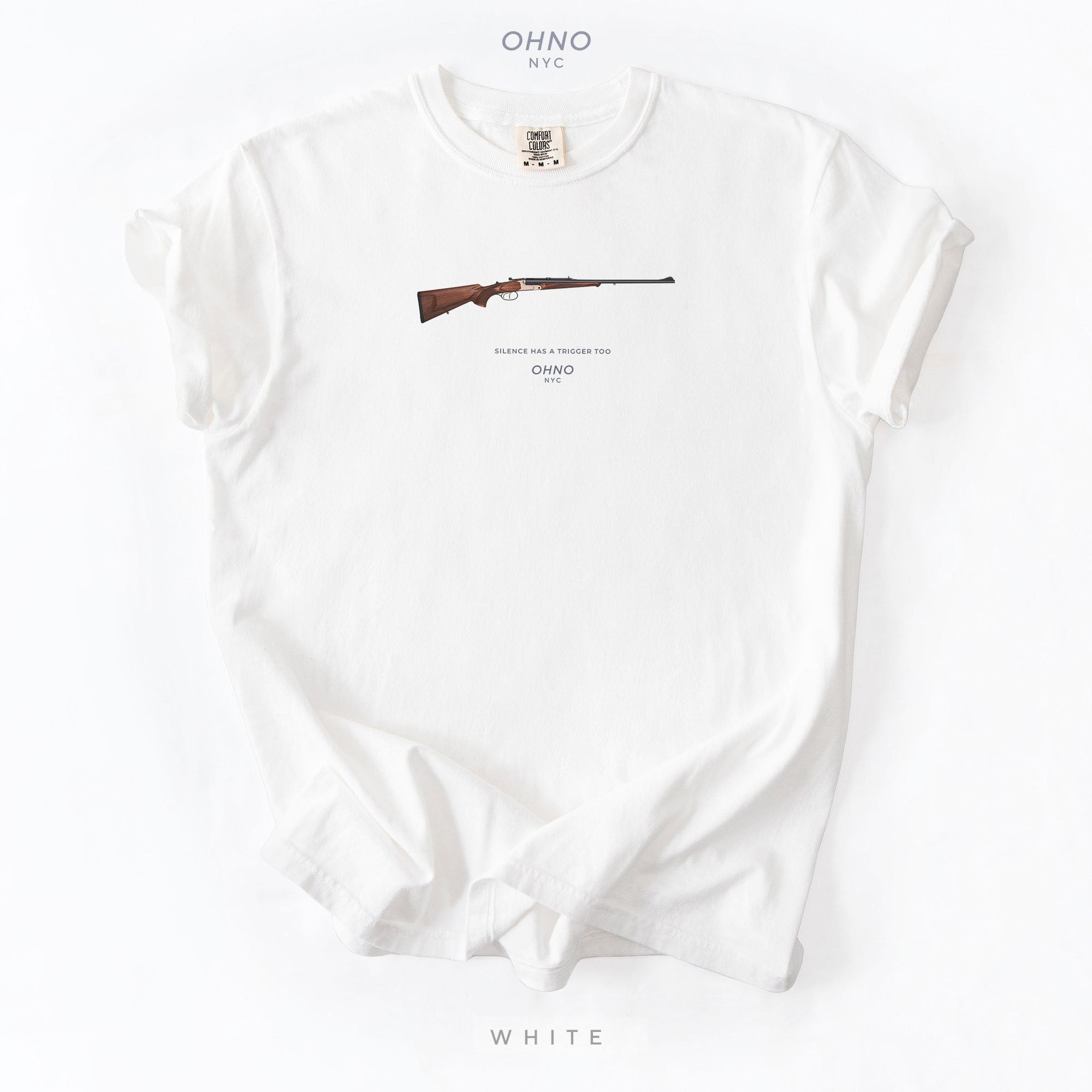 Silence Has a Trigger T-Shirt with a Hunting Rifle