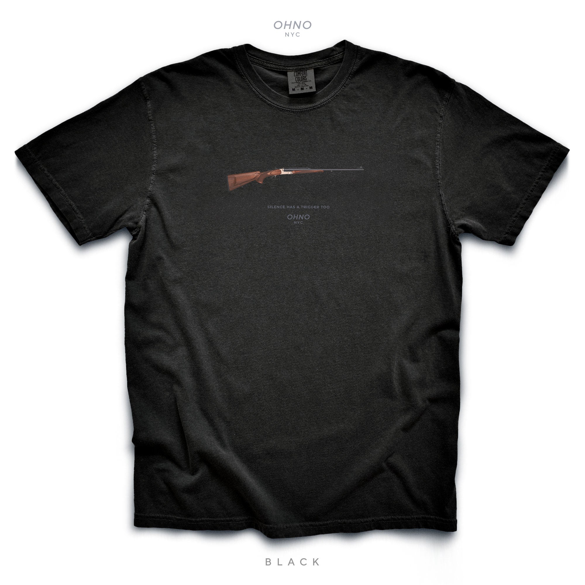 Silence Has a Trigger T-Shirt with a Hunting Rifle
