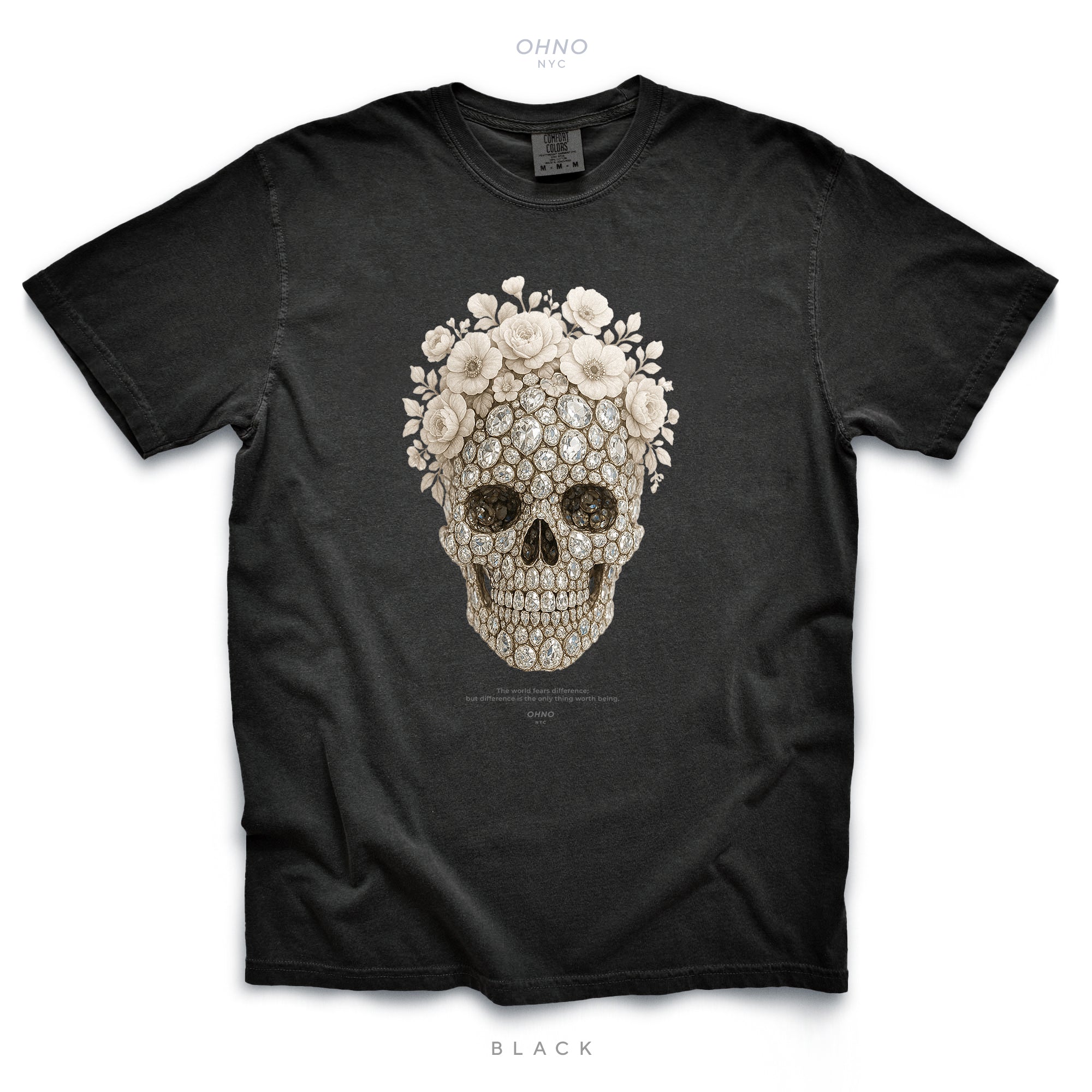 Dark T-shirt with Skull and Diamonds