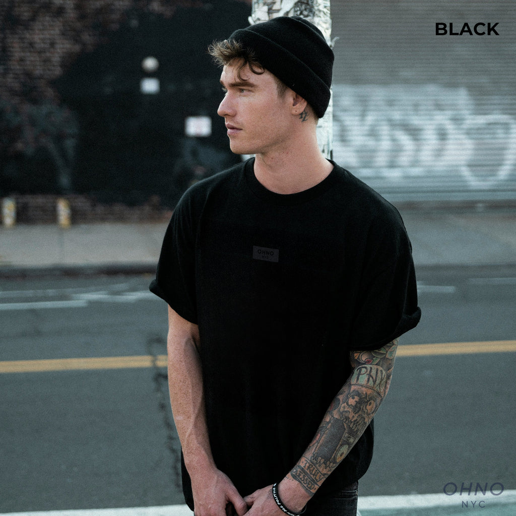 Ghost Rectangle Logo of OHNO New York T-Shirt