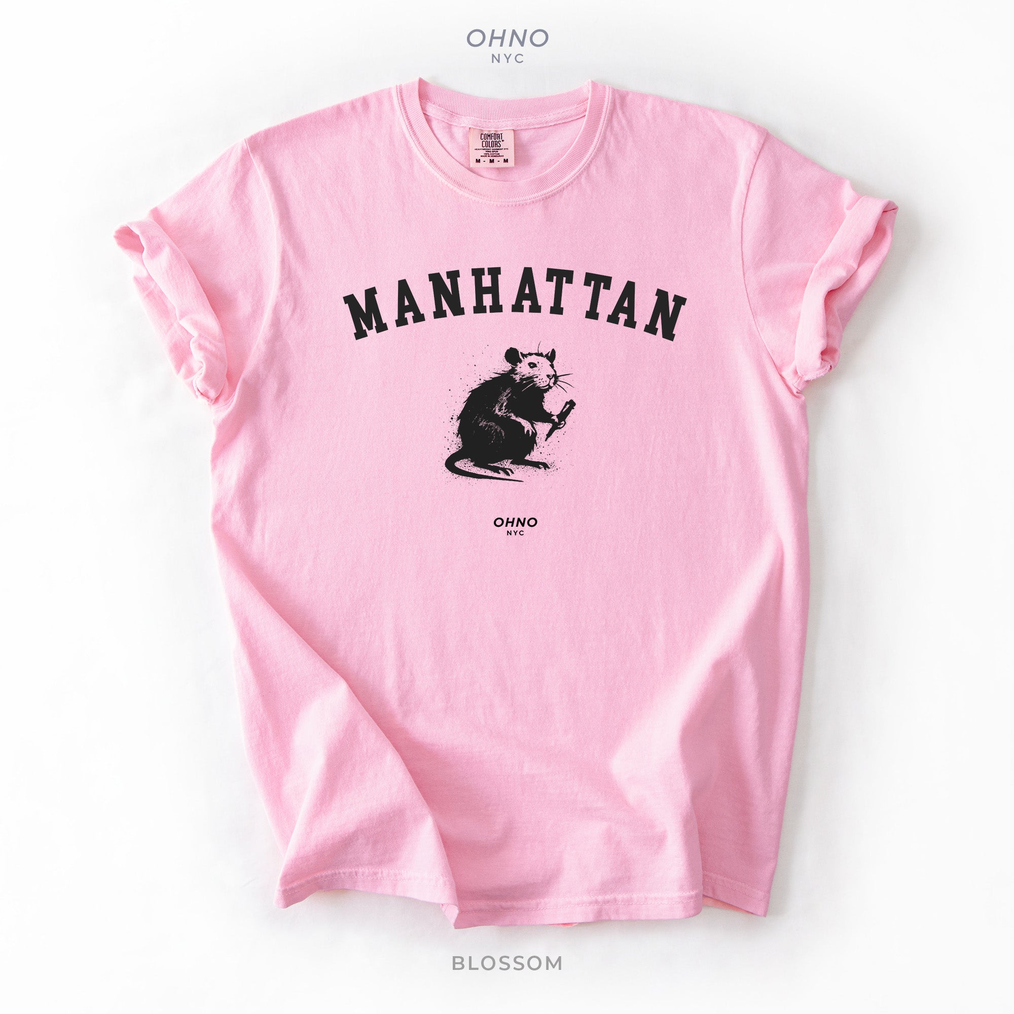 Manhattan T-Shirt with New York Symbols / Rat Graffiti