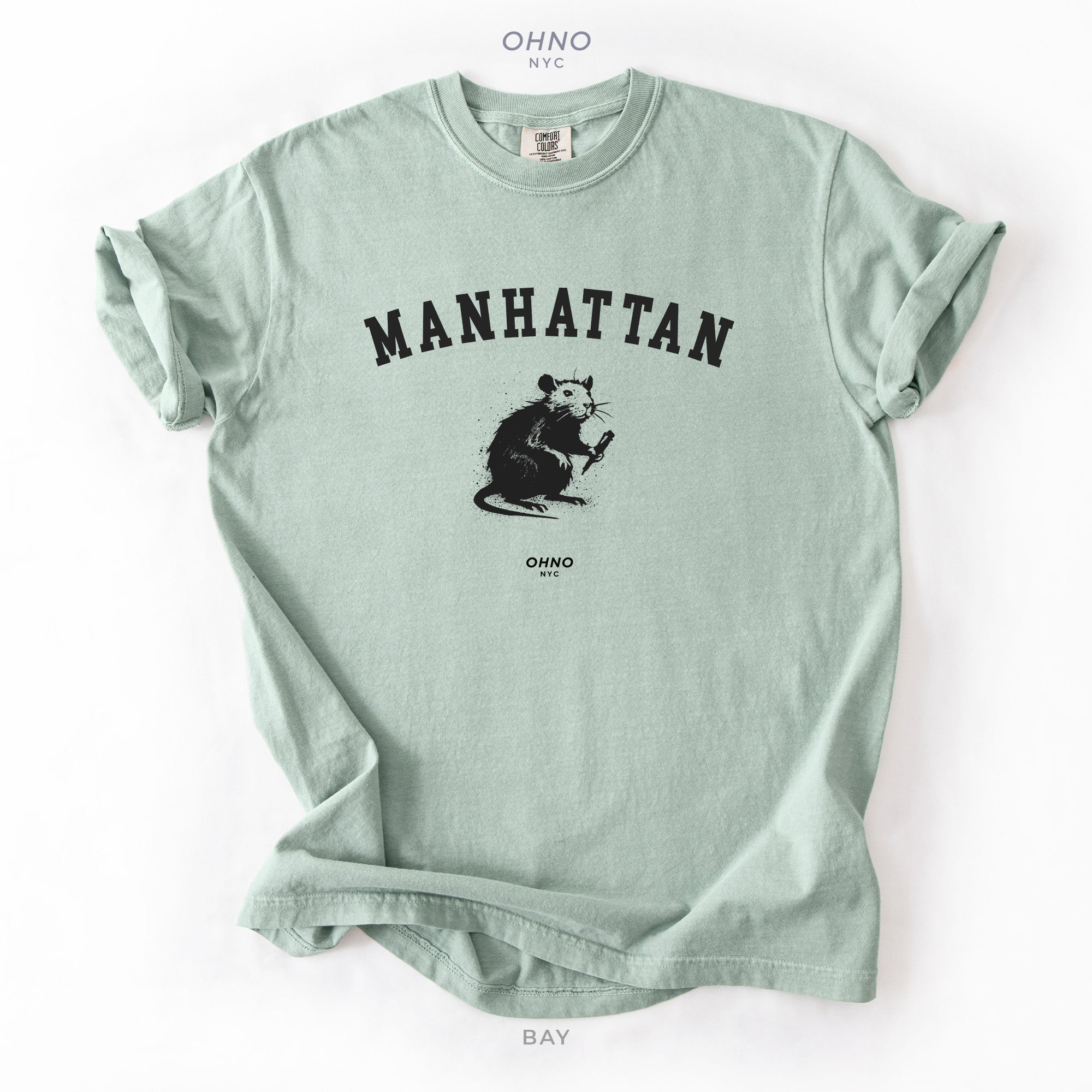 Manhattan T-Shirt with New York Symbols / Rat Graffiti