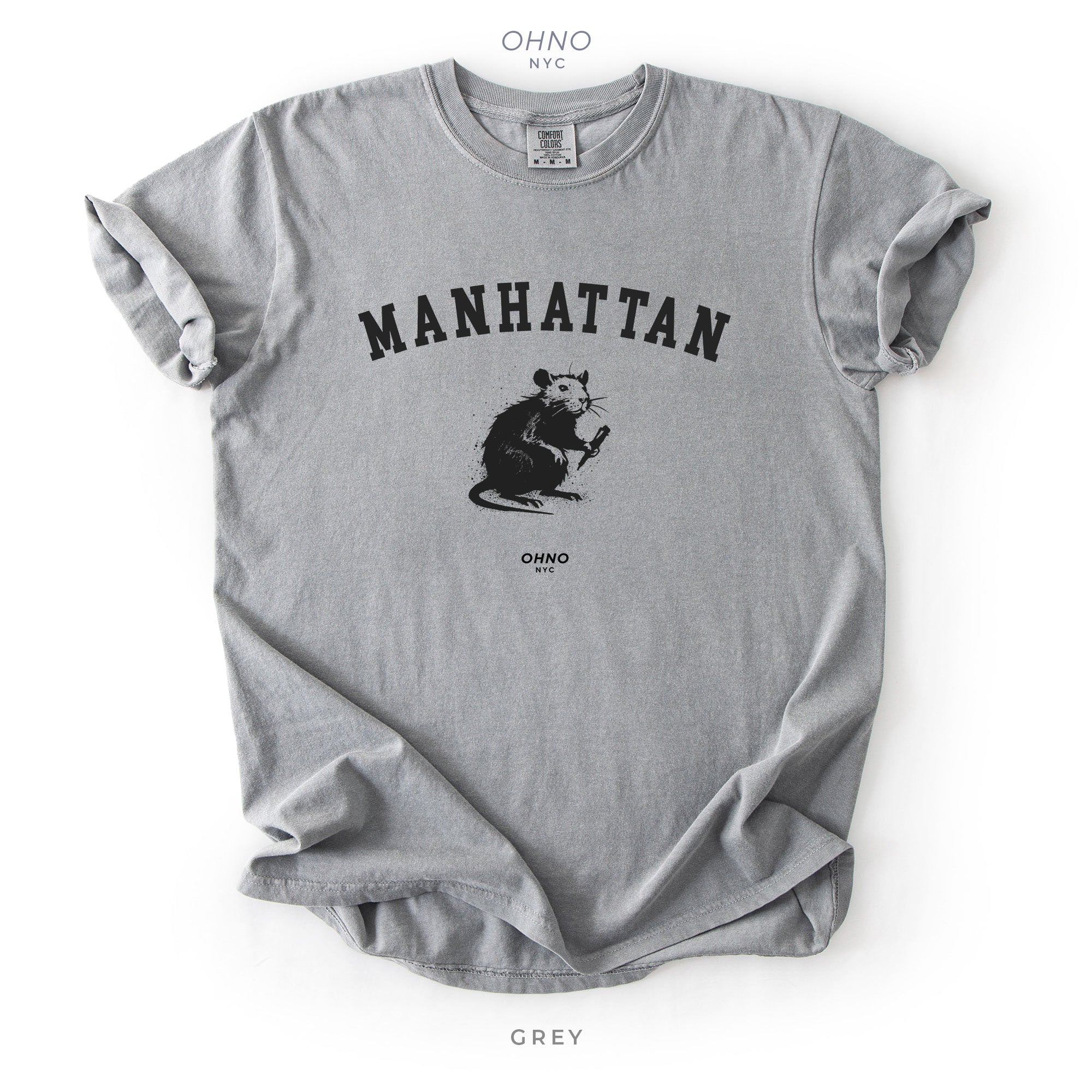 Manhattan T-Shirt with New York Symbols / Rat Graffiti