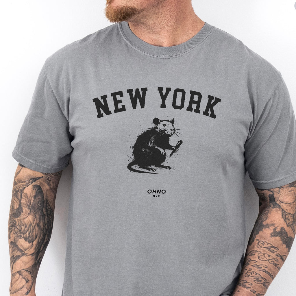 T-Shirt with New York Symbols / Rat Graffiti
