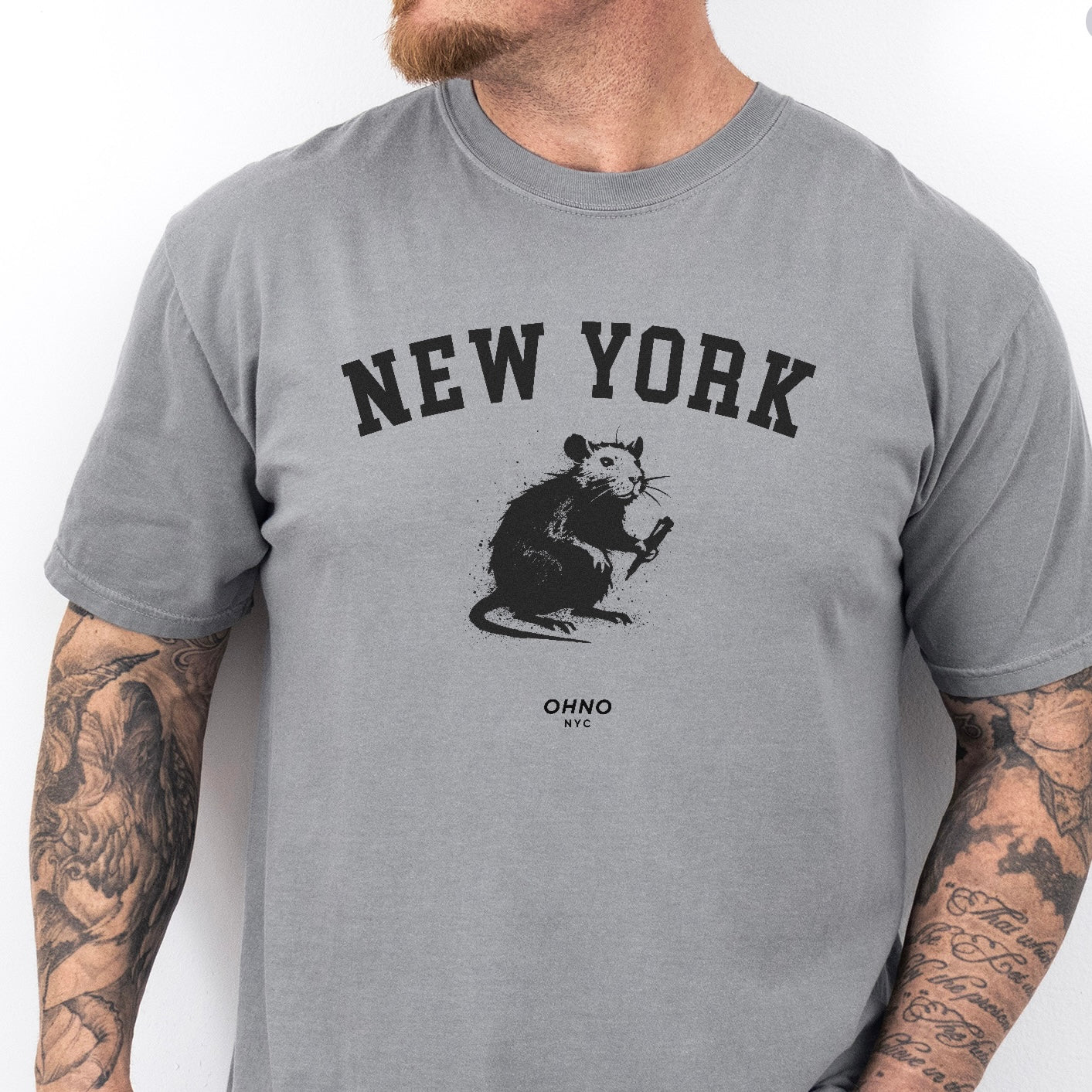 T-Shirt with New York Symbols / Rat Graffiti