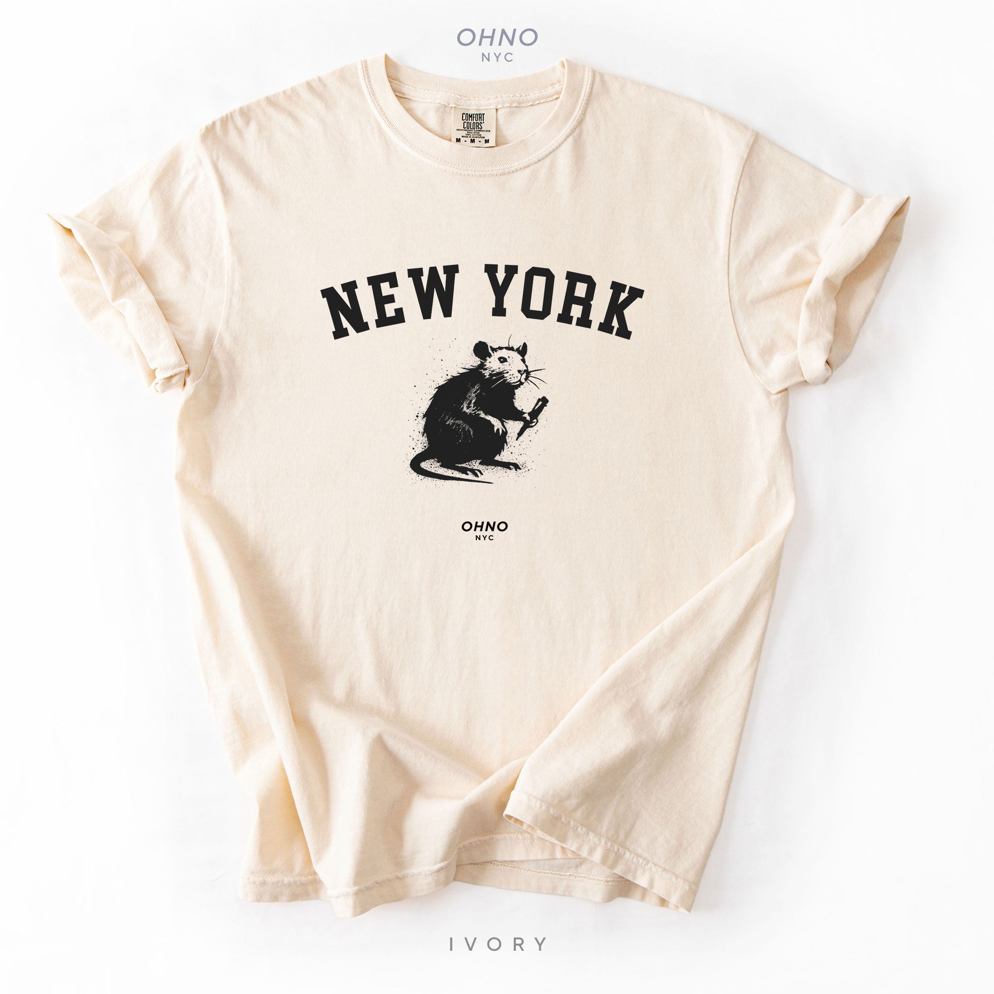 T-Shirt with New York Symbols / Rat Graffiti