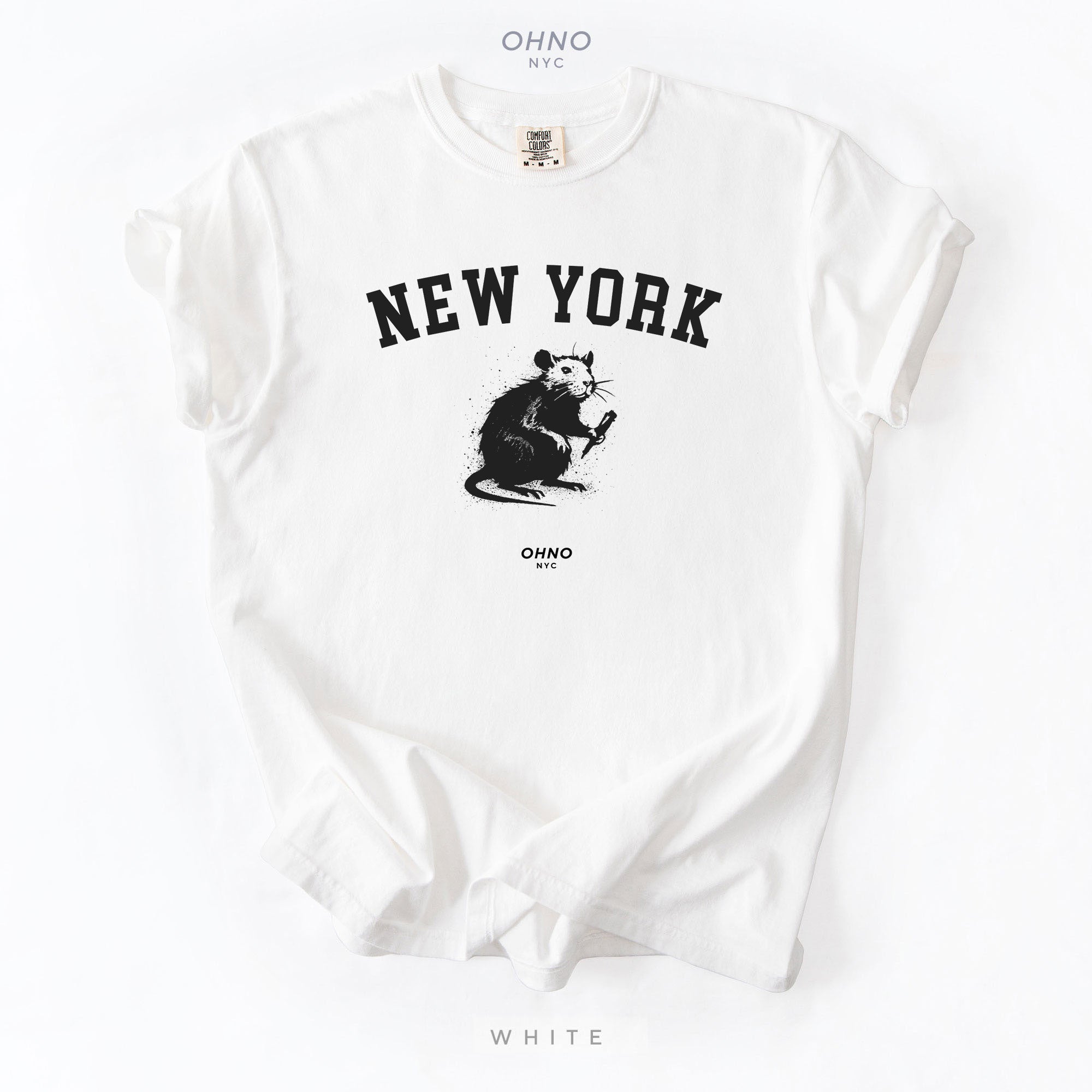 T-Shirt with New York Symbols / Rat Graffiti